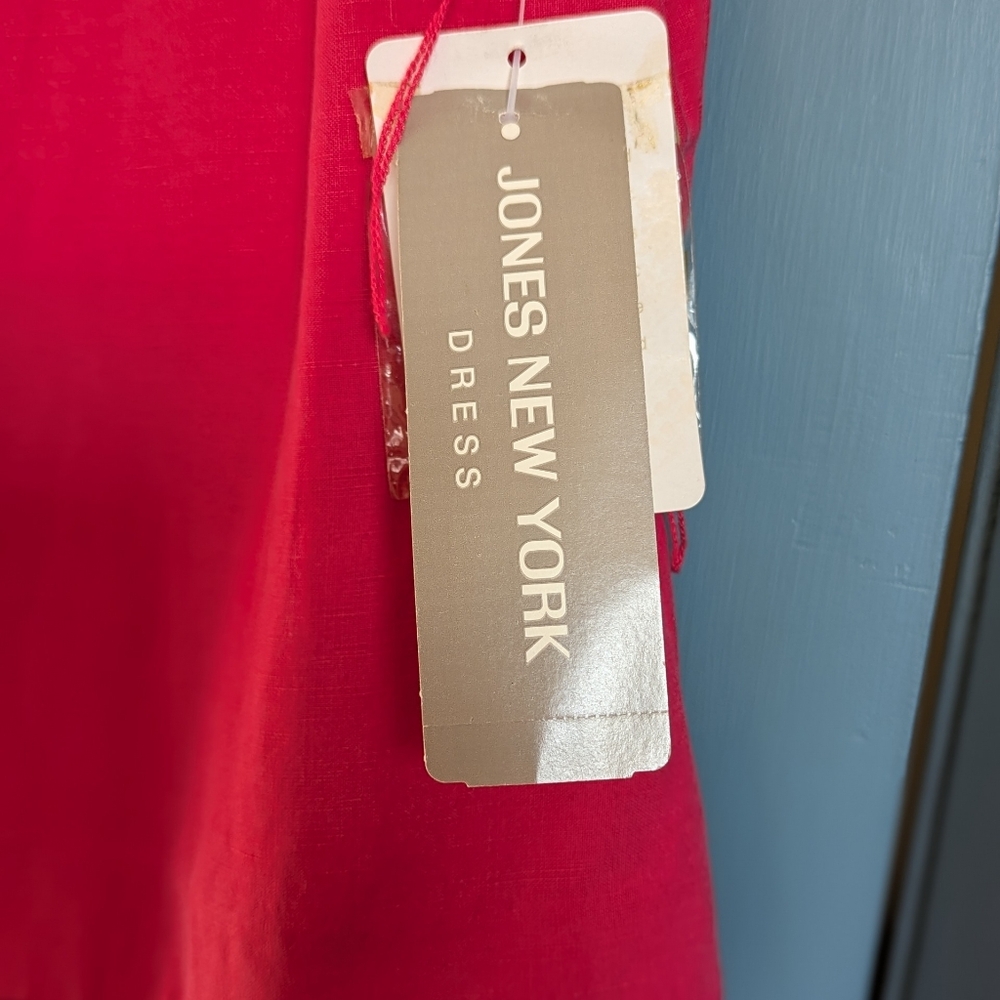 NWT Silk Linen Maxi 8 Dress Fuschia Sleeveless Jones NY Resort Summer Wedding - Picture 6 of 14